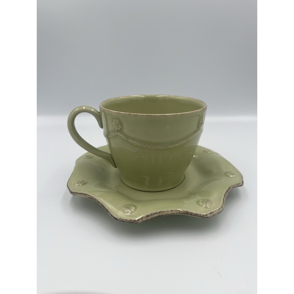 JULISKA Berry & Thread Pistachio Green Tea Coffee Cup & Saucer NEW‎ 3" Mug